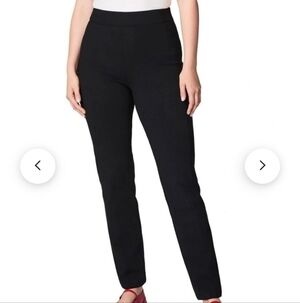 SPANX Black SlimStraight Leg Women's Pants CareerOffice Travel Stretchy Waist 3X